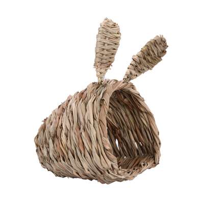 HQP-XC05 HongQiang Small pet supplies folding straw house, chestnut rabbit nest, hedgehog guinea pig handmade straw house