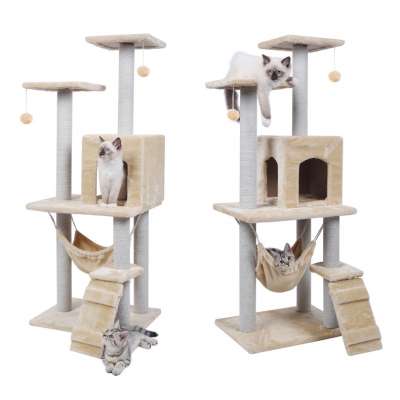 HQP-WJ003 HongQiang Luxury Cat Activity Tower Climbing Scratch Post House Condo Cat Tree Post